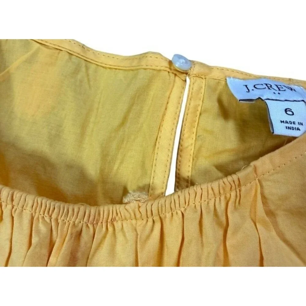 J.Crew Factory 100% Cotton Dress Size 6 Yellow Pineapple NWT Lined Pockets